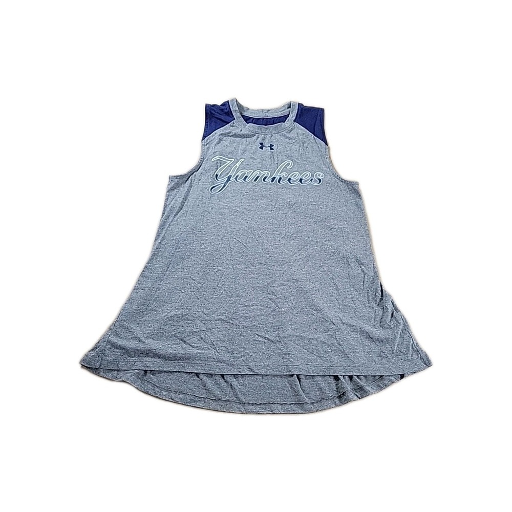 UA Shirt Mens XS YGRAY Tank Top Loose Heat Gear Sleeveless NY YANKEES